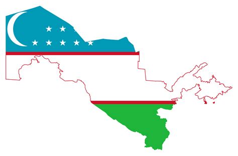 uzbekistan flag map